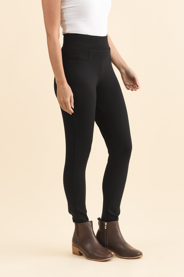 Gwyn Black Ponte Leggings,Brunette model,alt text|model:MJ