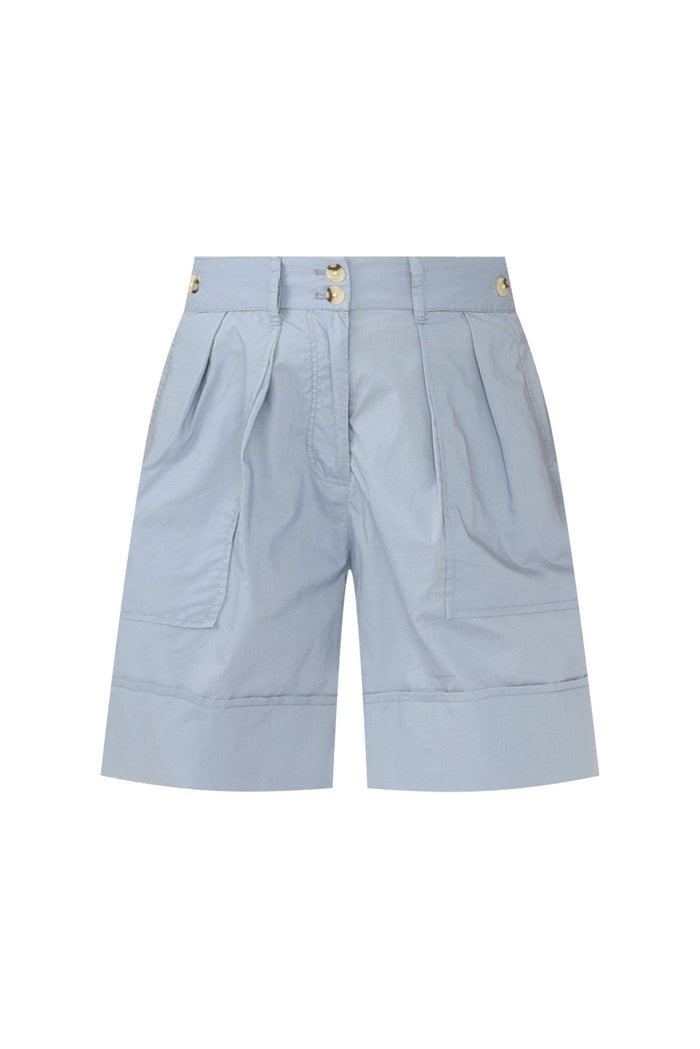 Harlyn Light Blue Cotton Shorts,ghost-mani