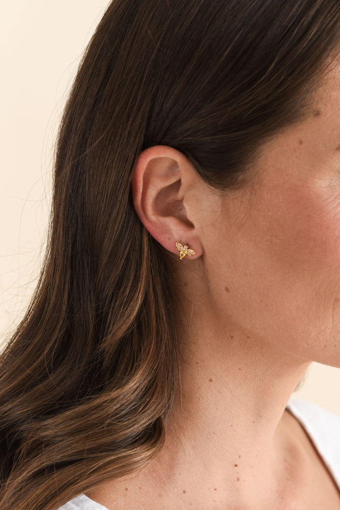 Harmony Yellow Bee Stud Earrings