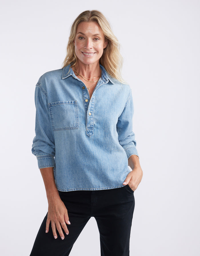white-co-henley-claudia-shirt-mid-wash-womens-clothing