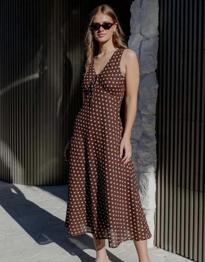 among-the-brave-infinity-sleeveless-bias-midi-dress-chocolate-polka-dot-womens-clothing
