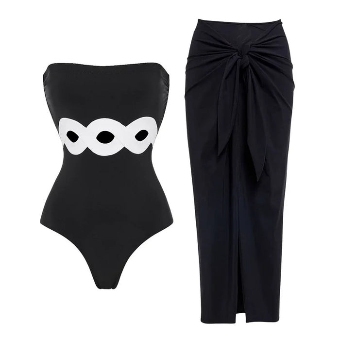 Infinity Tube Swimsuit Set - Black