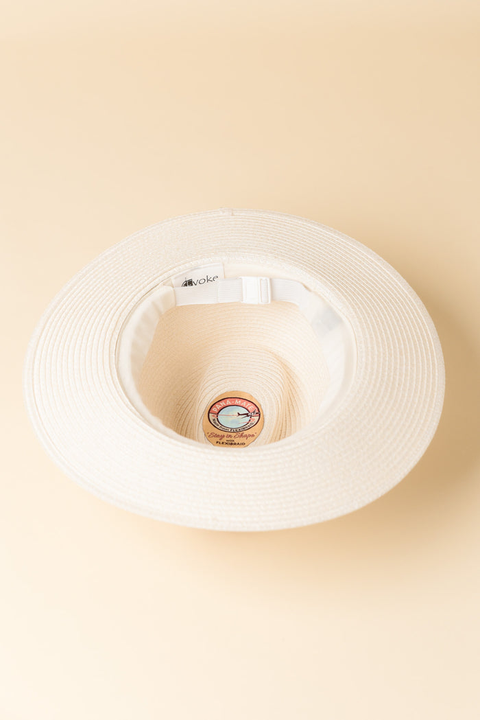 Ivory Wide Brim Travel Fedora