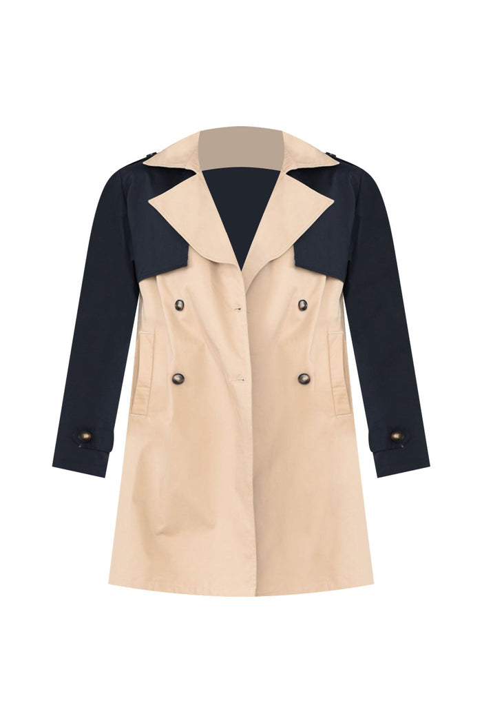 Jeana Beige Two Tone Trench Coat,ghost-mani