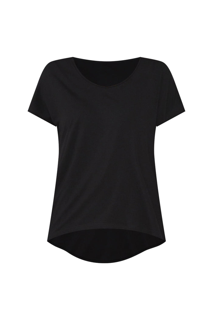 Jenner Black V Neck Tee,ghost-mani