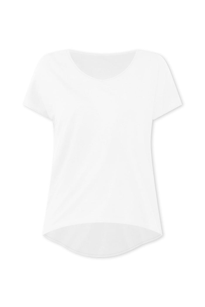 Jenner White V Neck Tee,ghost-mani