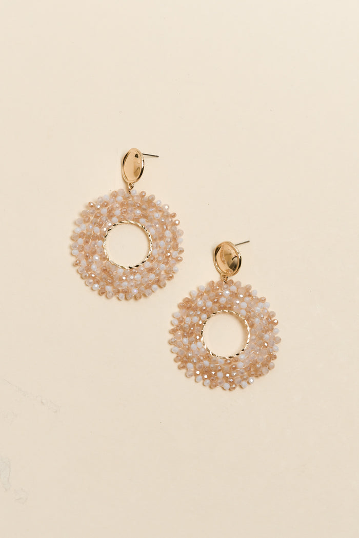Jing Pink Bead Drop Earrings