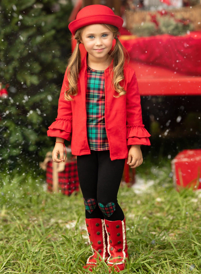 Mia Belle Girls Top, Cardigan & Leggings Set | Cute Winter Outfits