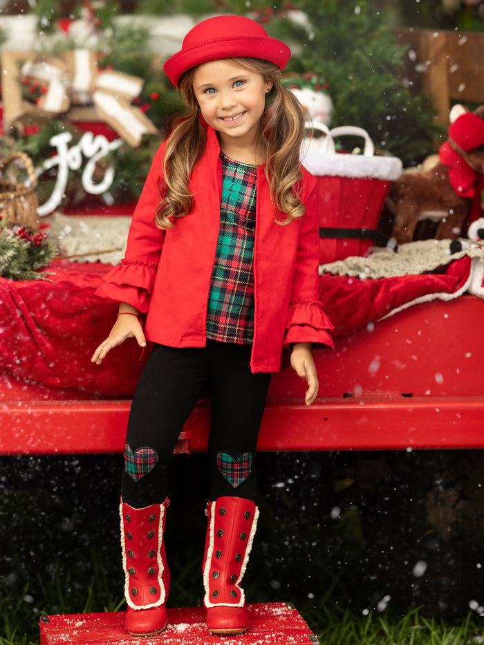 Mia Belle Girls Top, Cardigan & Leggings Set | Cute Winter Outfits