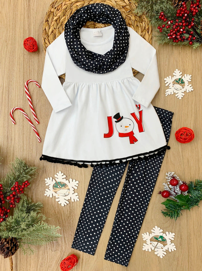 Mia Belle Girls Tunic, Leggings, & Scarf Set | Girls Winter Outfits