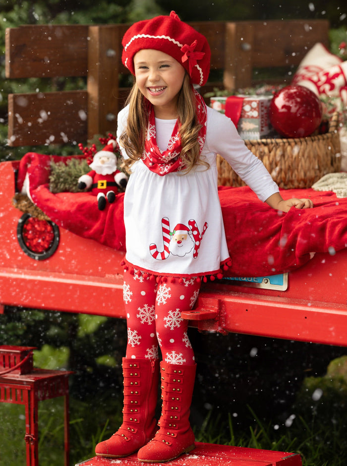 Mia Belle Girls Tunic, Leggings, & Scarf Set | Girls Winter Outfits