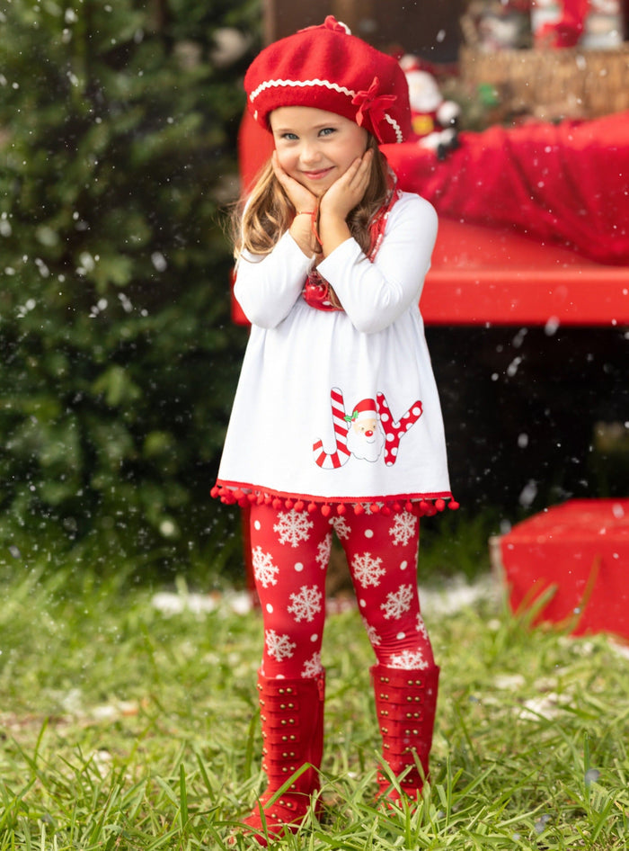 Mia Belle Girls Tunic, Leggings, & Scarf Set | Girls Winter Outfits