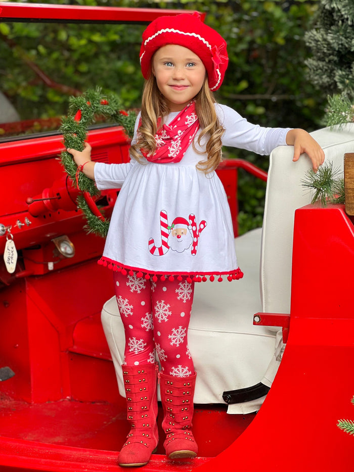Mia Belle Girls Tunic, Leggings, & Scarf Set | Girls Winter Outfits