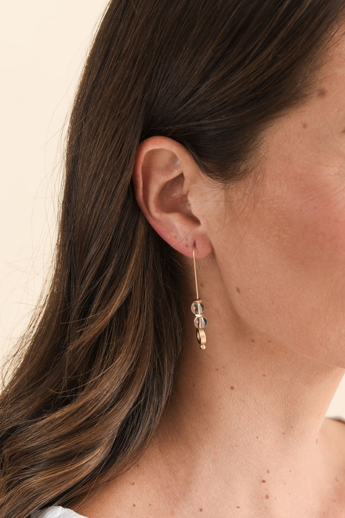 Kavala Gold Beaded Hook Earrings