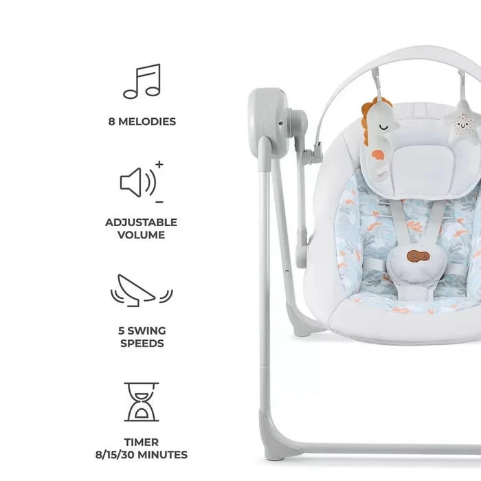 Kinderkraft Tulsy 2 in 1 Electric Rocker/Bouncer - Grey Grey - ebebek