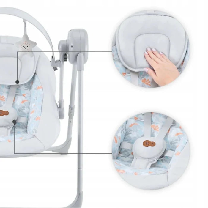 Kinderkraft Tulsy 2 in 1 Electric Rocker/Bouncer - Grey Grey - ebebek
