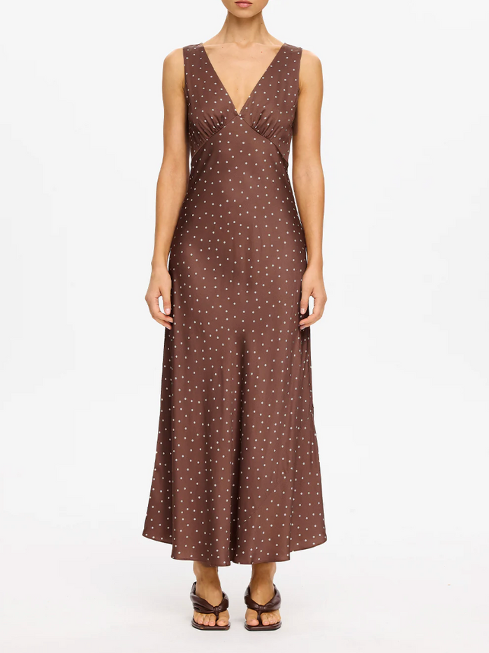 Kivari Edie Midi Dress - Brown