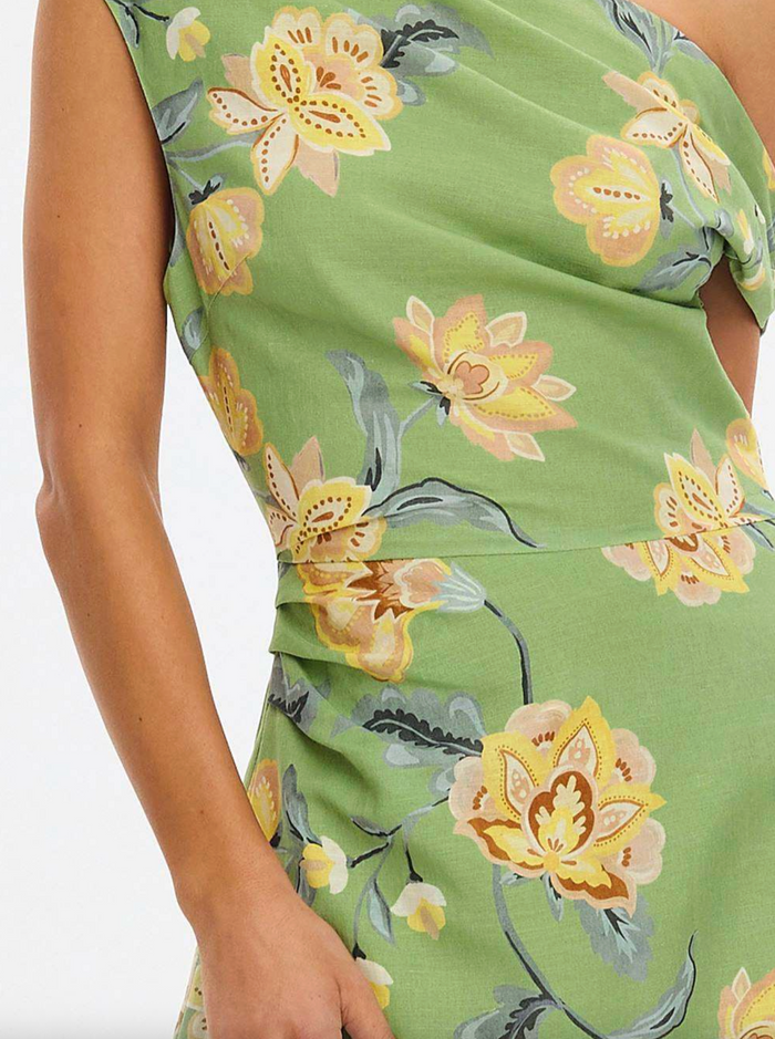 Kivari Eve Off Shoulder Mini Dress - Green