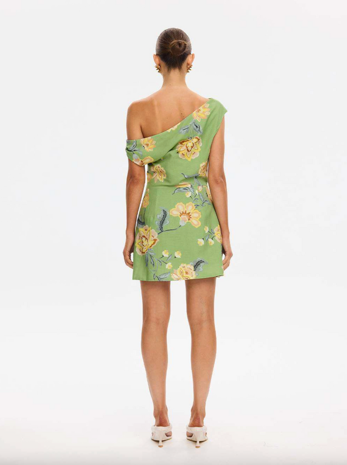 Kivari Eve Off Shoulder Mini Dress - Green