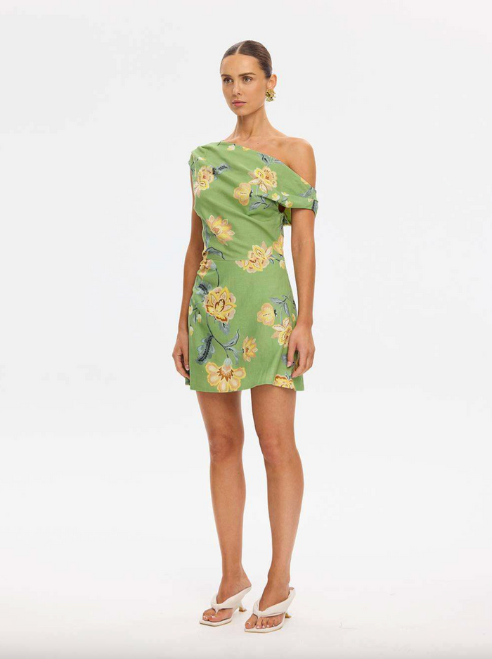 Kivari Eve Off Shoulder Mini Dress - Green