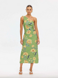 Kivari Eve One Shoulder Midi Dress - Green