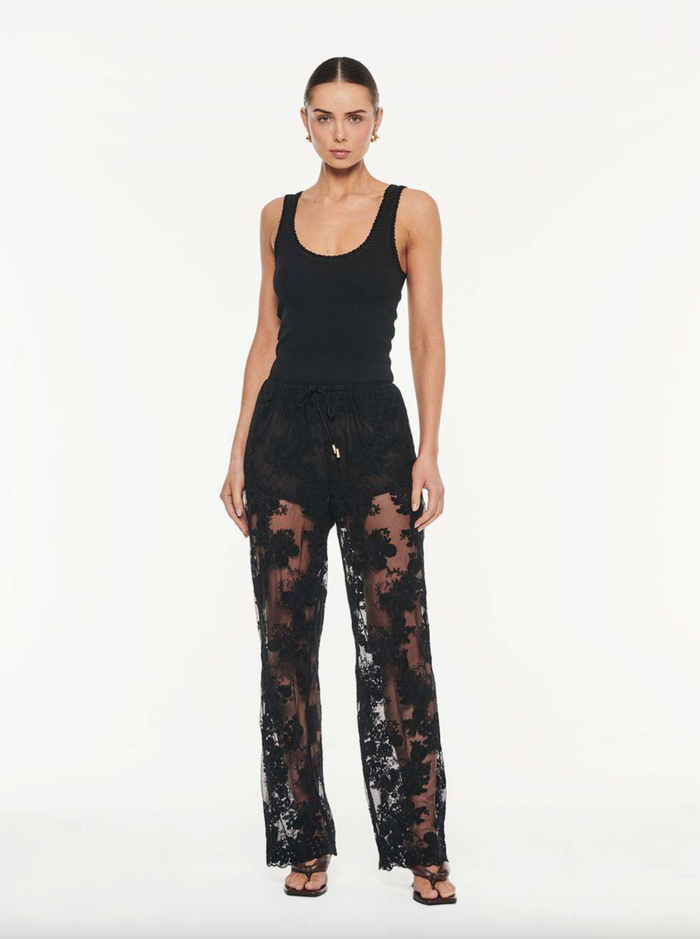 Kivari Jaxon Lace Pant - Black Lace