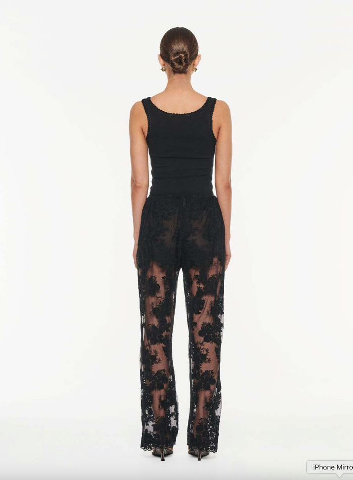 Kivari Jaxon Lace Pant - Black Lace