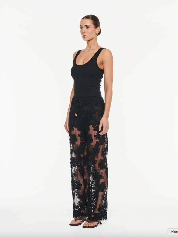 Kivari Jaxon Lace Pant - Black Lace