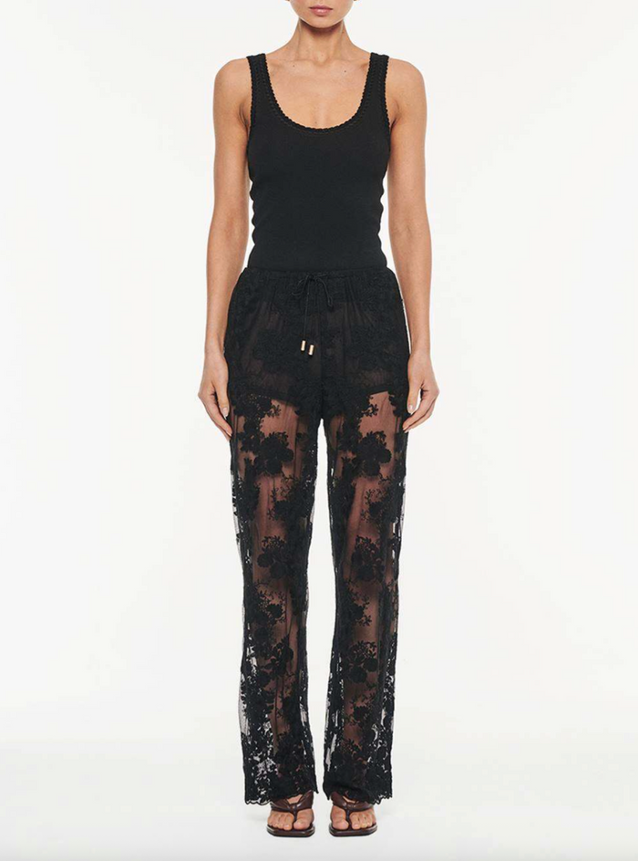 Kivari Jaxon Lace Pant - Black Lace