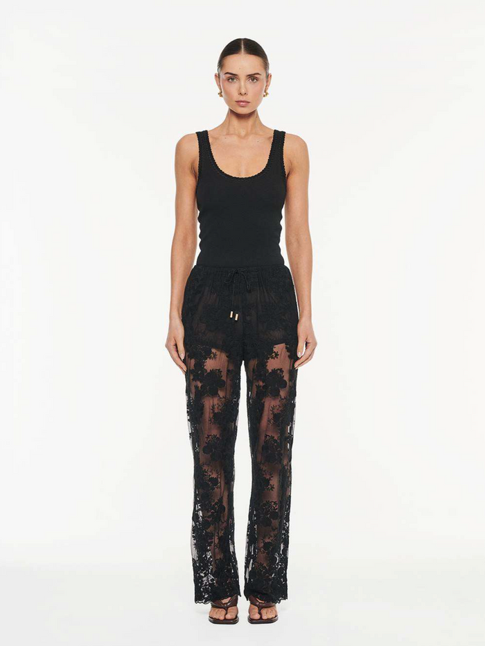 Kivari Jaxon Lace Pant - Black Lace