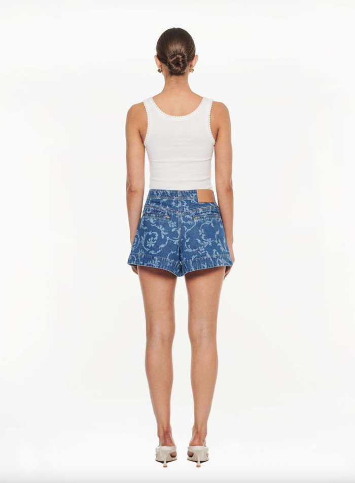 Kivari Laguna Printed Denim Short - Elina