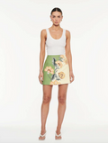 Kivari Lotti Mini Skirt - Green/Cream