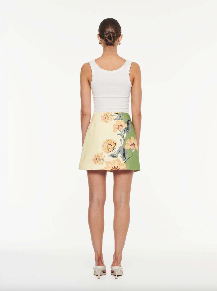 Kivari Lotti Mini Skirt - Green/Cream