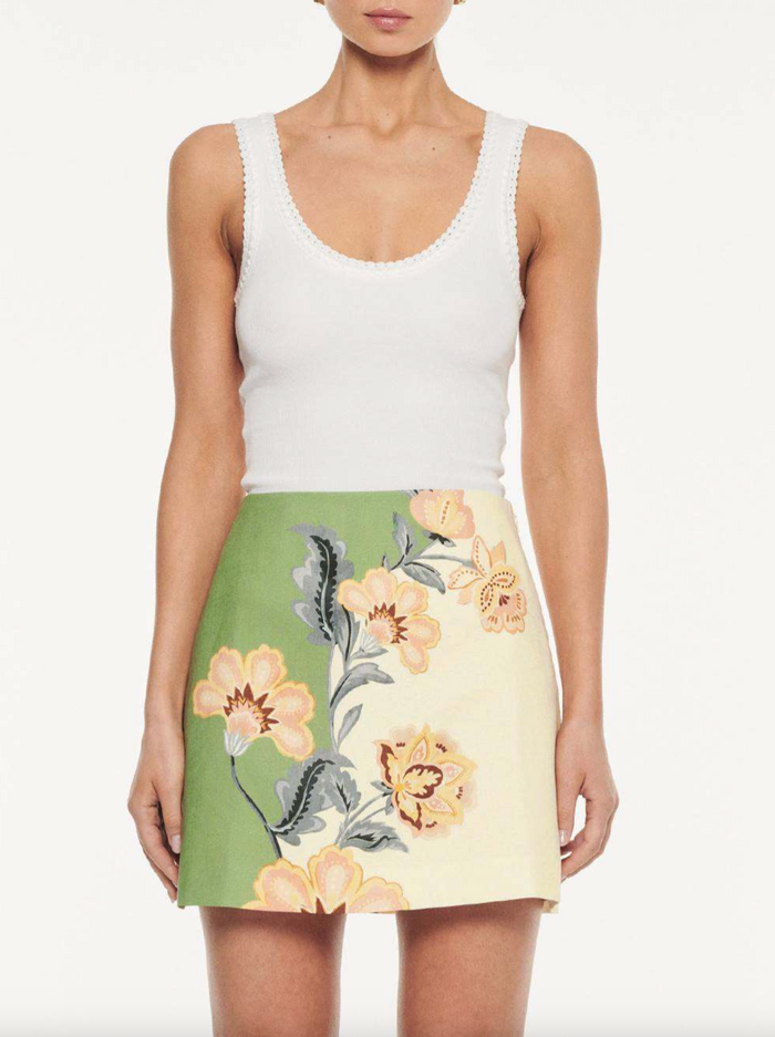 Kivari Lotti Mini Skirt - Green/Cream