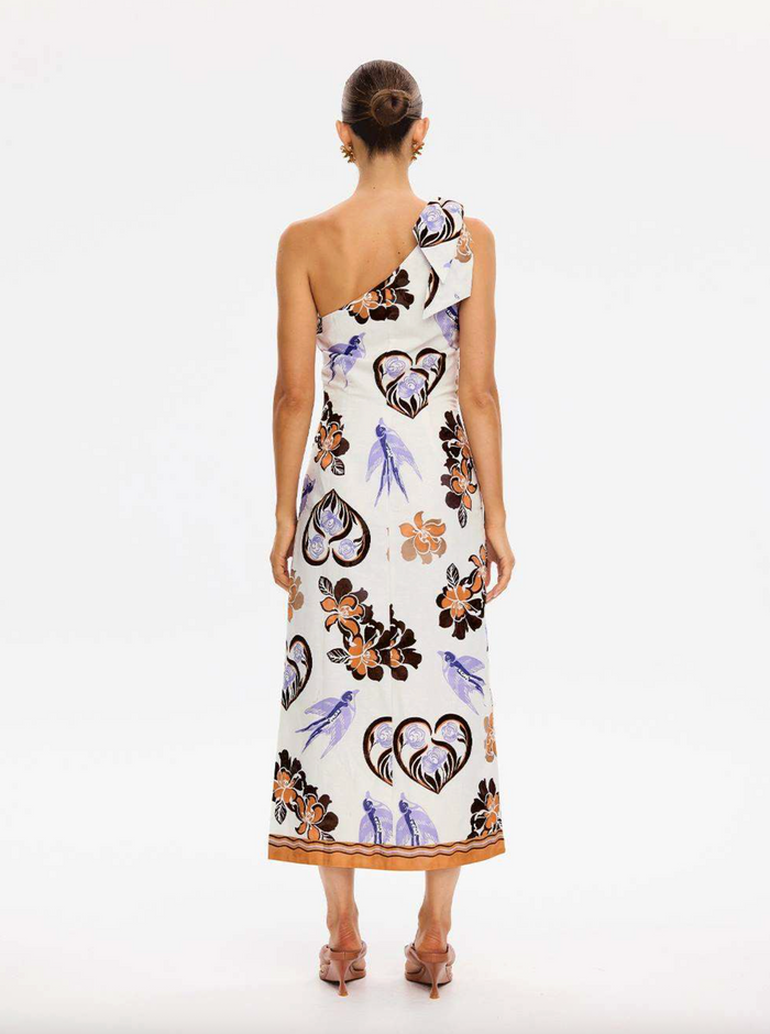 Kivari Marit Midi Dress - Cream Tan