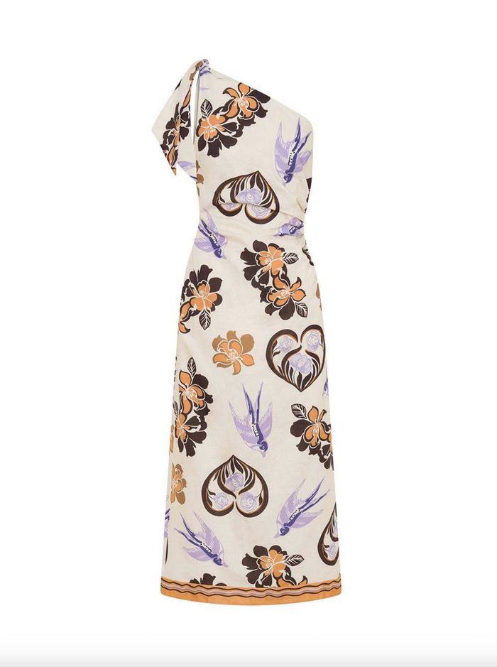 Kivari Marit Midi Dress - Cream Tan