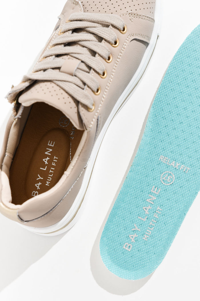 Koko Nude Leather Zip Sneaker