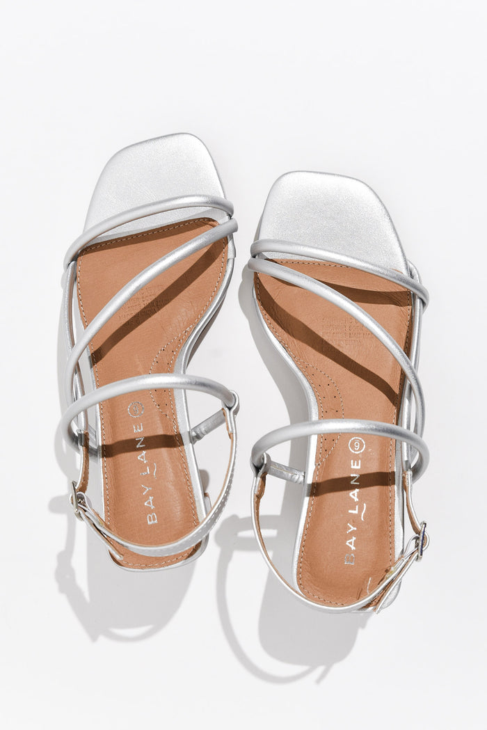 Krystal Silver Crossover Heel