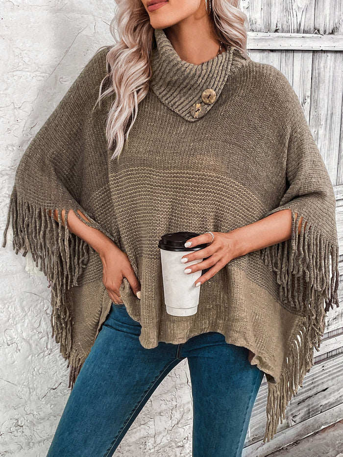 Kyro Poncho Top - Khaki