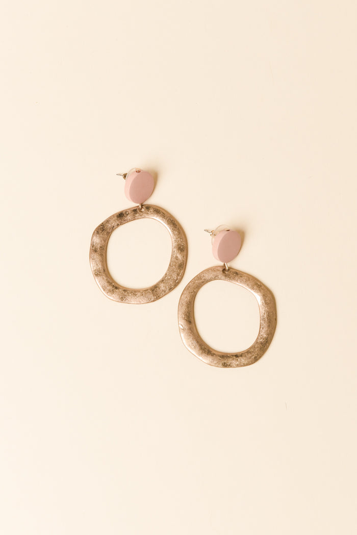 Lada Gold Circle Drop Earrings