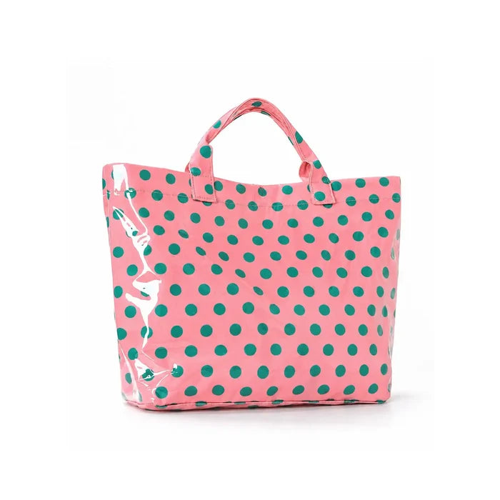 Large Polka Dot Vinyl Tote Bag