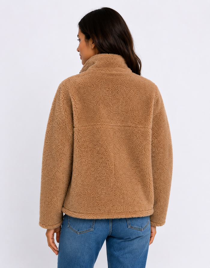 Layla Teddy Fleece Jacket - Tan