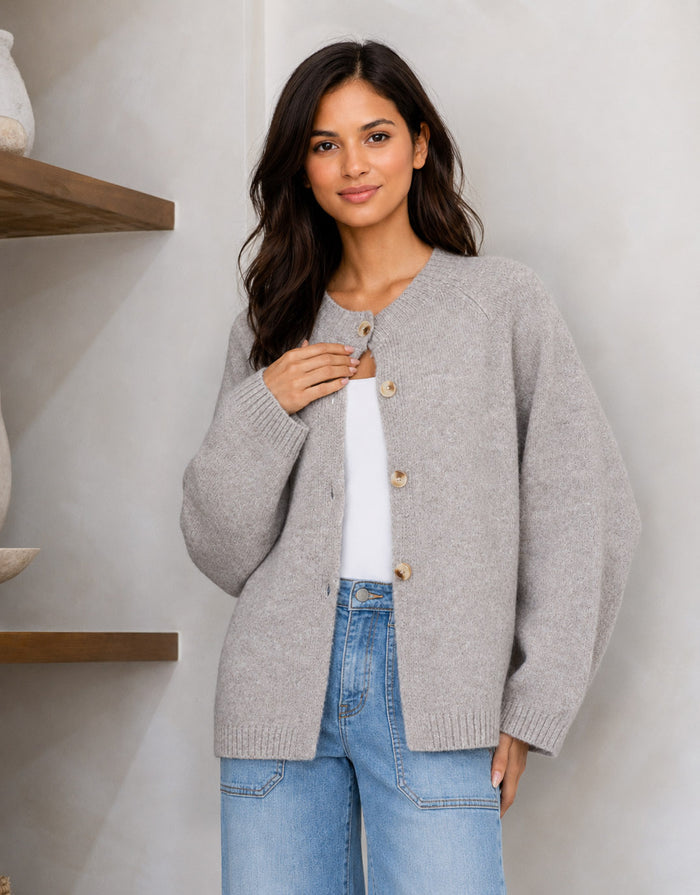 Lennox Long Sleeve Cardi - Warm Beige
