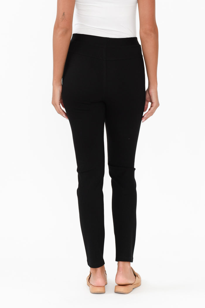 Leona Black Ponte Pants,Brunette model,alt text|model:Brontie