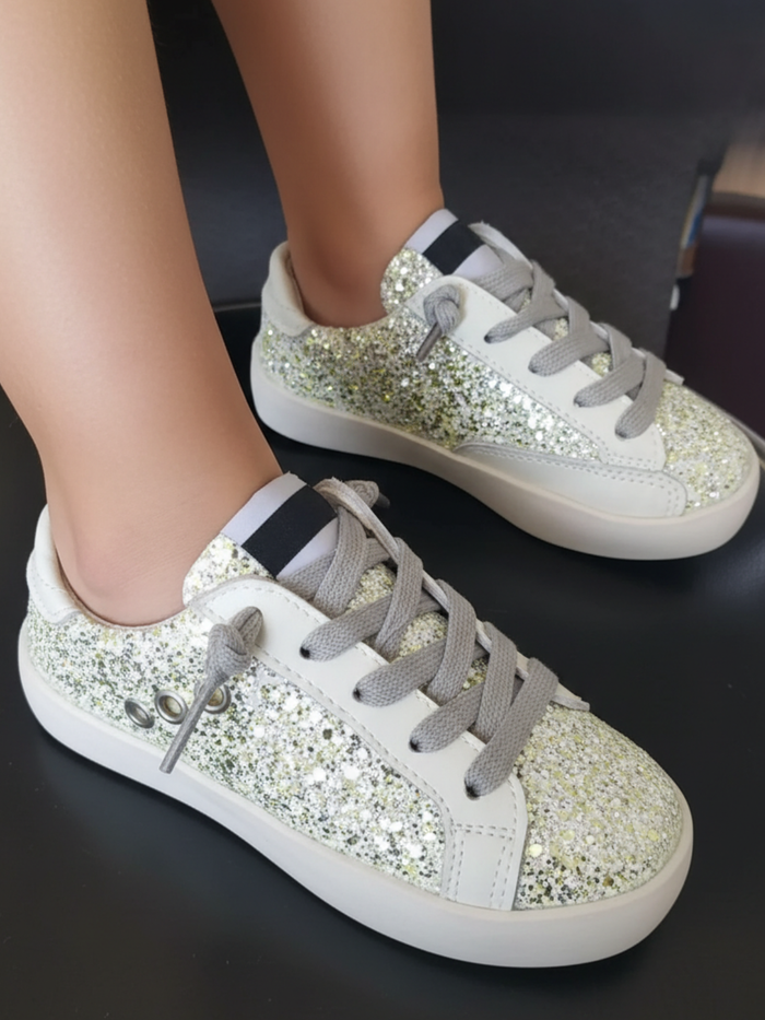 Let's Go Glam Glitter Sneakers By Liv and Mia Mia Belle Girls