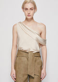 Lexy Draped One Shoulder Top (Almond)