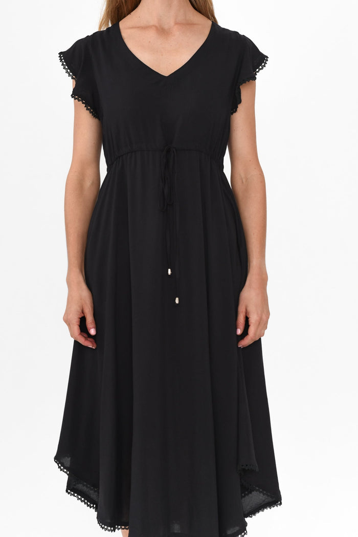Libby Black Midi Dress,Blonde model,alt text|model:Anthea