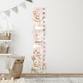Live Vida Flower Bunnies Height Chart Wall Sticker - Pink - ebebek