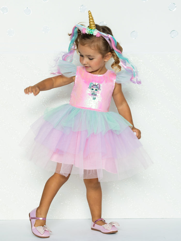 L.O.L. SURPRISE! x Mia Belle Girls Unicorn Sparkle Tutu Dress