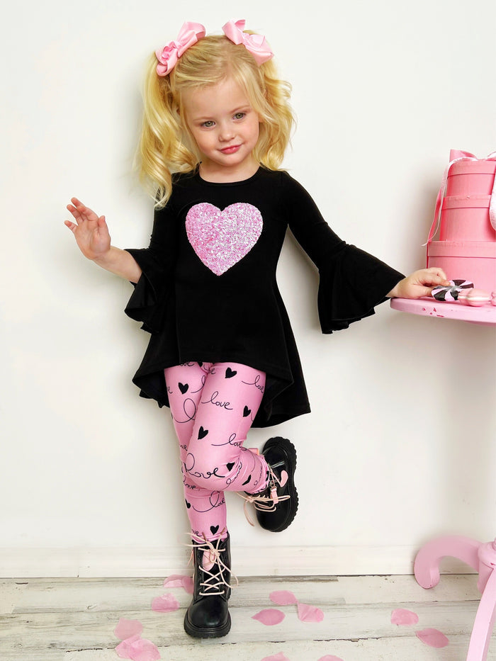 Love Is In The Air Hi-Lo Tunic and Legging Set Mia Belle Girls